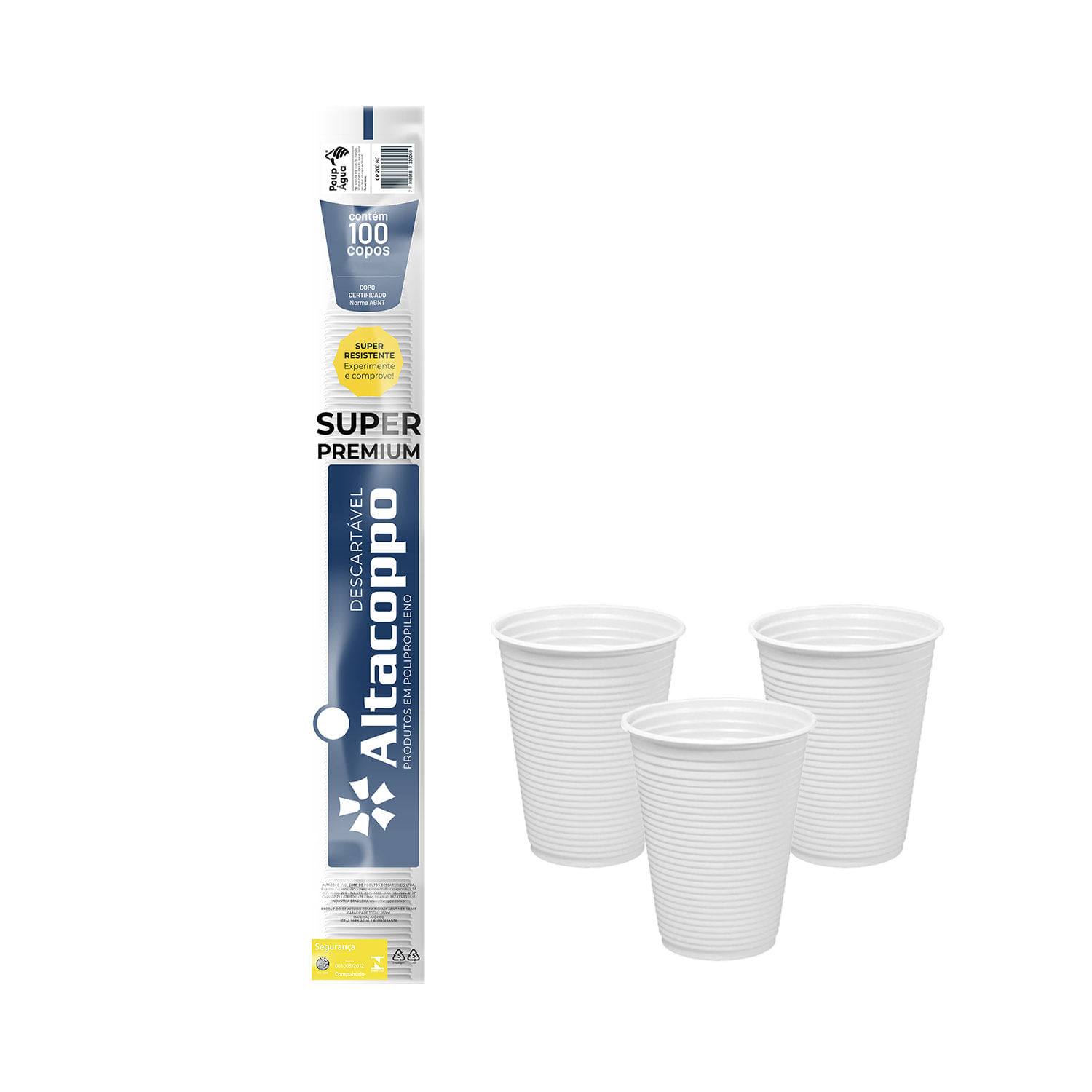 Copo de Plástico PP 180mL Branco Altacoppo c/100un - Simm Suprimentos