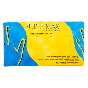 Luva Làtex Descartável de Procedimento com Pó (P) com 100 unidades Supermax